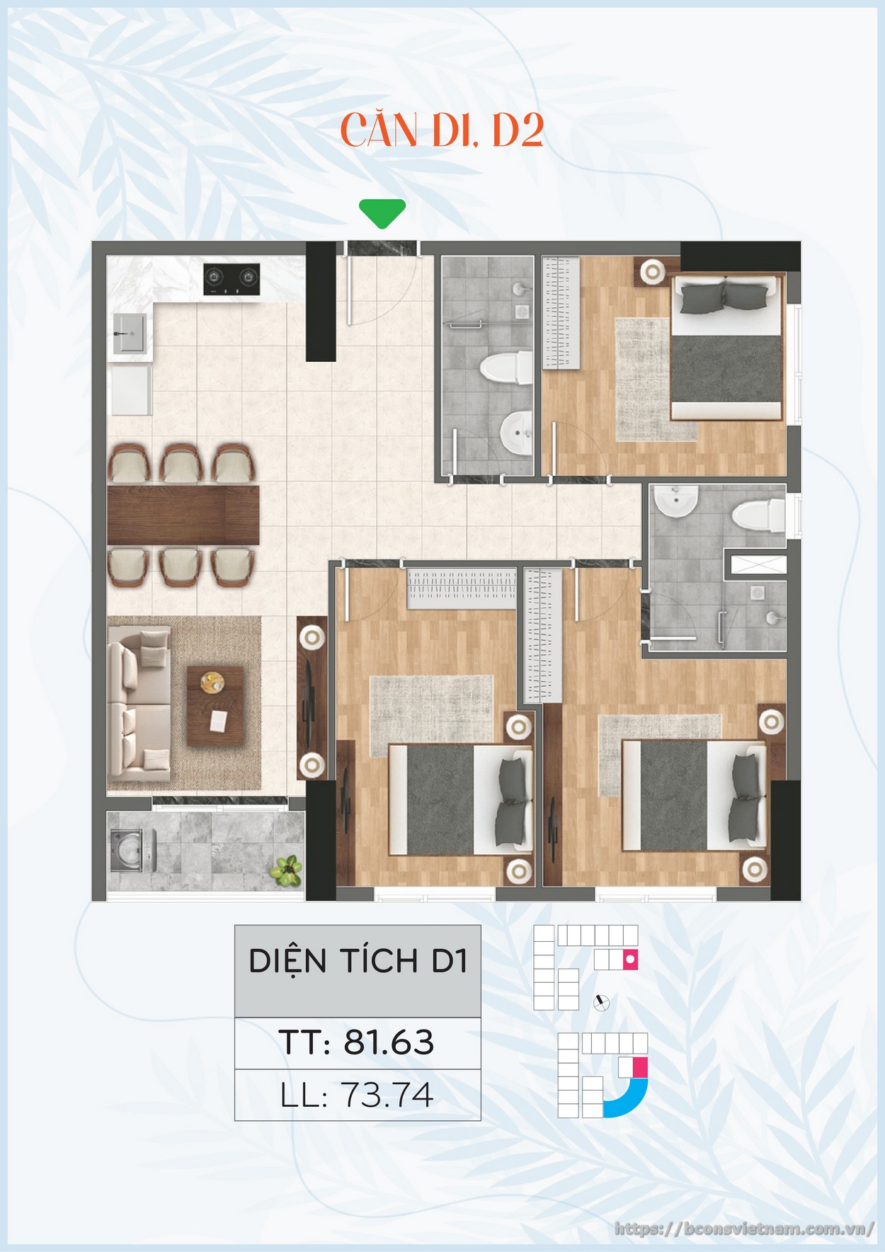 Thiết kế căn D1 D2