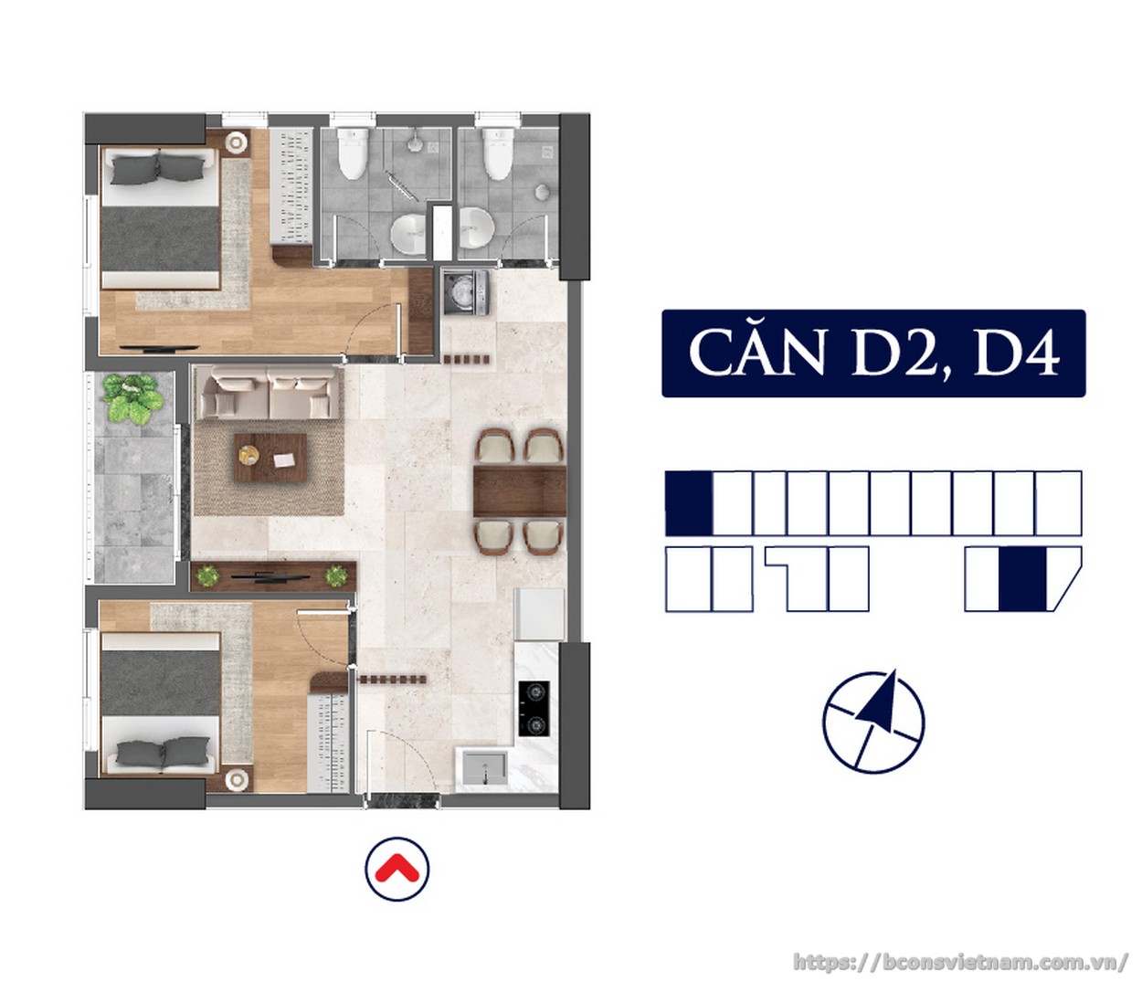 Mẫu thiết kế D2 D4 - Bcons Avenue