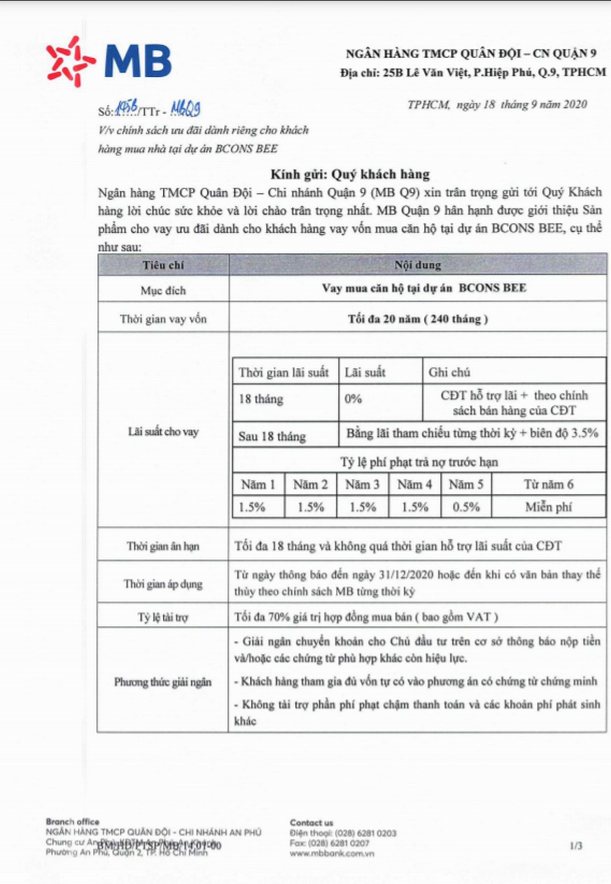 Phương thức vay vốn tại MB Bank