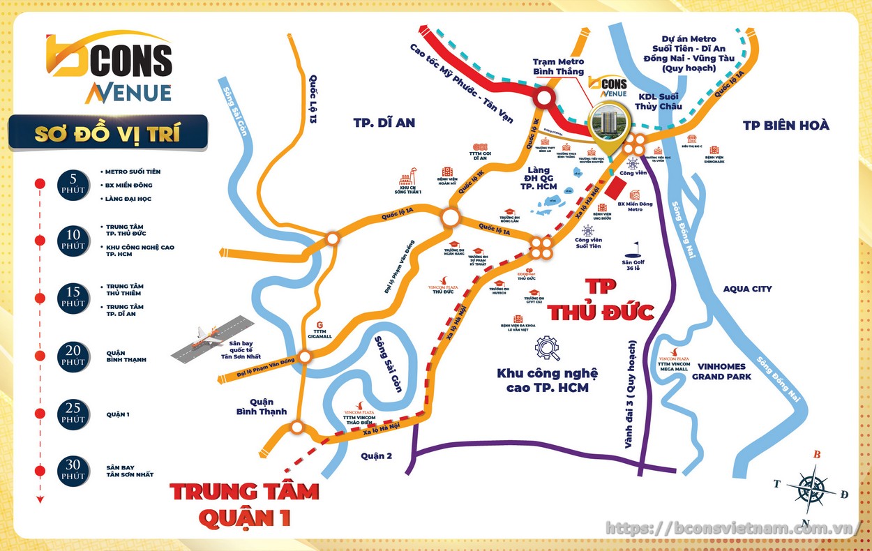 Vị trí dự án Bcons Avenue