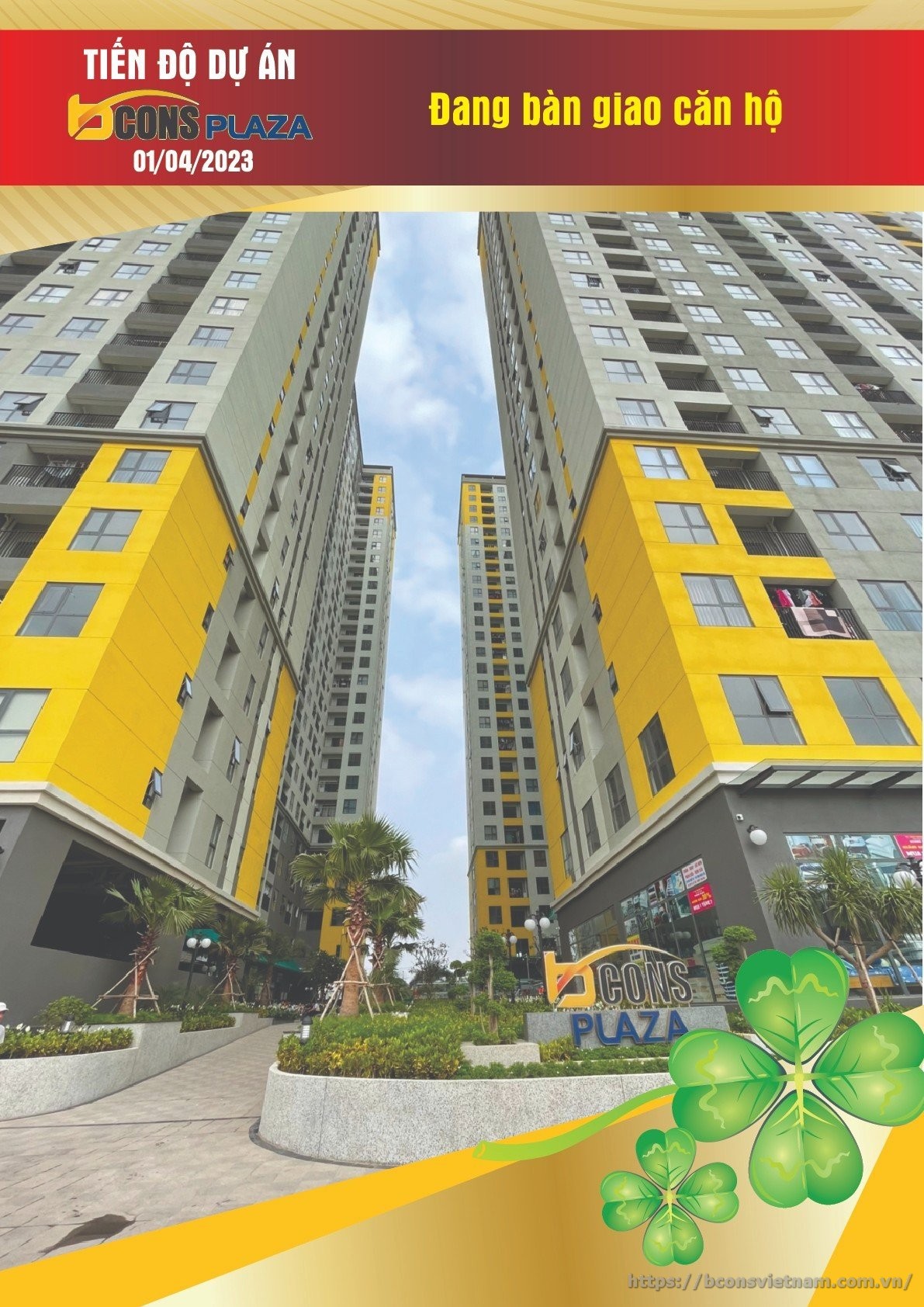 Tiến độ xây dựng căn hộ Bcons Plaza tháng 04 năm 2023
