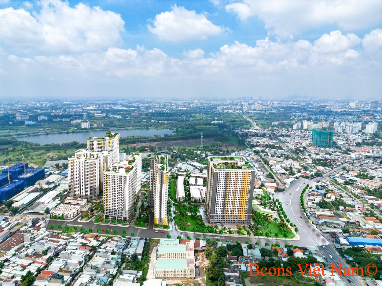 Phối cảnh tổng thể khu đô thị Bcons City Làng Đại Học