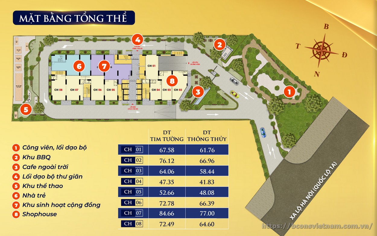 Mặt bằng tổng thể Bcons Avenue