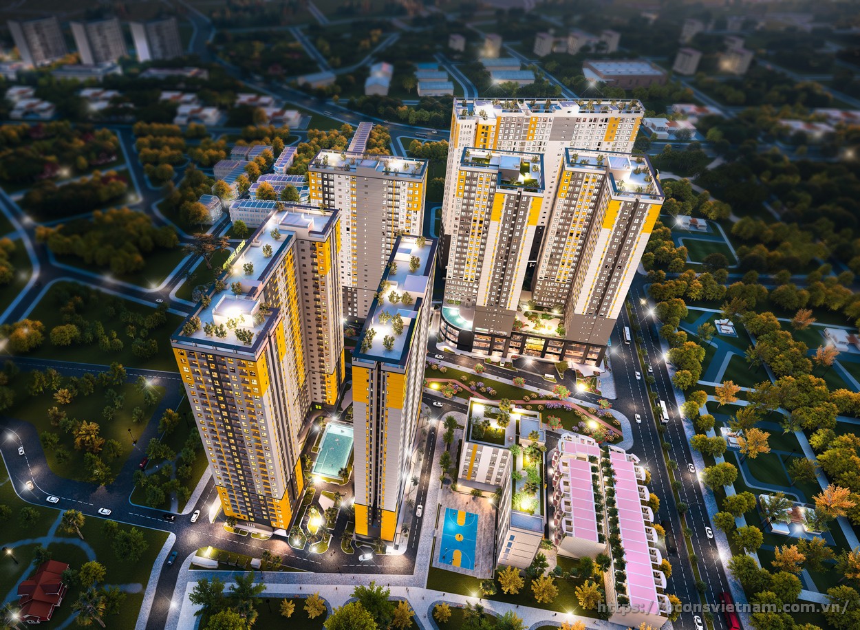 Phối cảnh căn hộ Green Emerald trong khu đô thị Bcons City